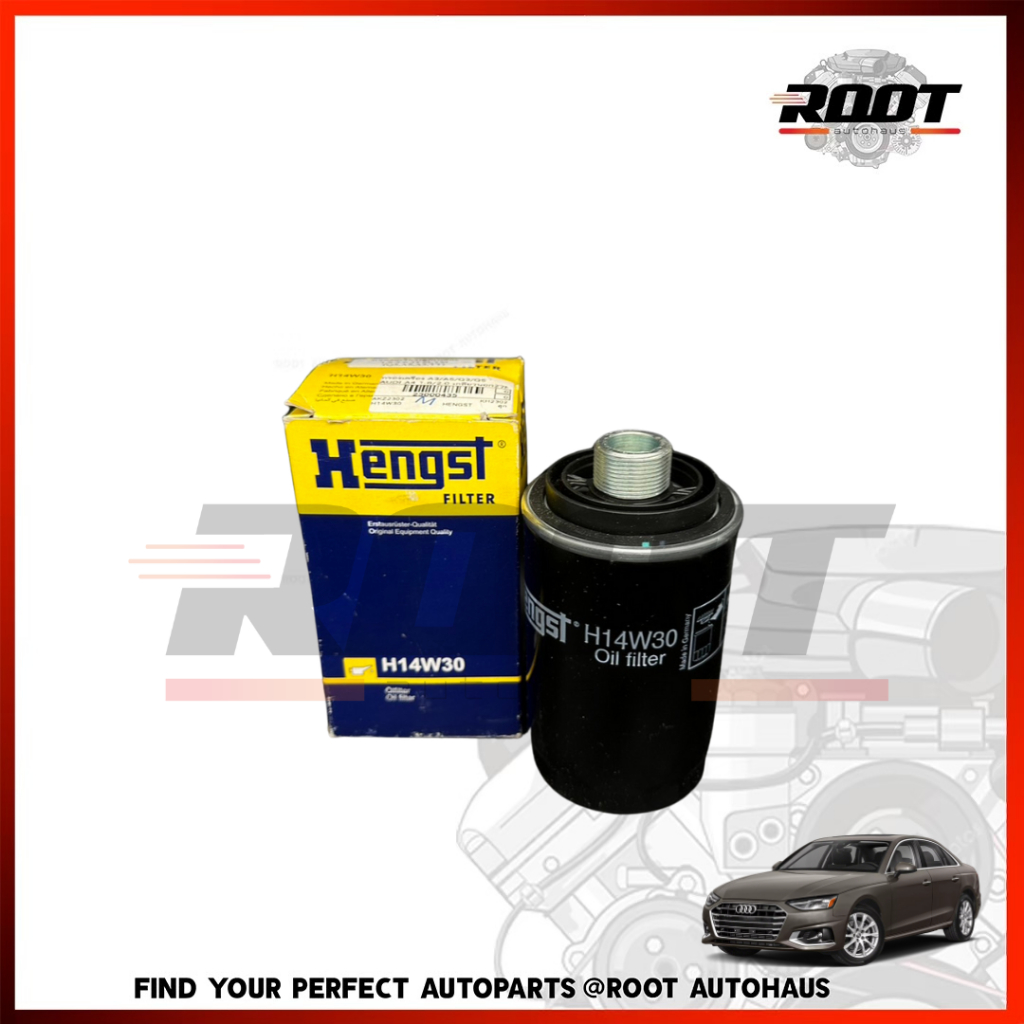 HENGST กรองเครื่อง AUDI A4 เครื่อง 1.8/2.0 เกลียวนอก A3 A5 Q3 Q5 เบอร์ H14W30