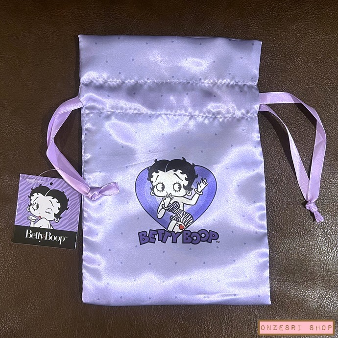 กระเป๋า Betty Boop Purple Design จากญี่ปุ่น สีม่วง ขนาด 15.5 x 24 ซม. ทำจากผ้า cotton ผิวลื่น ๆ เหมือนซาติน