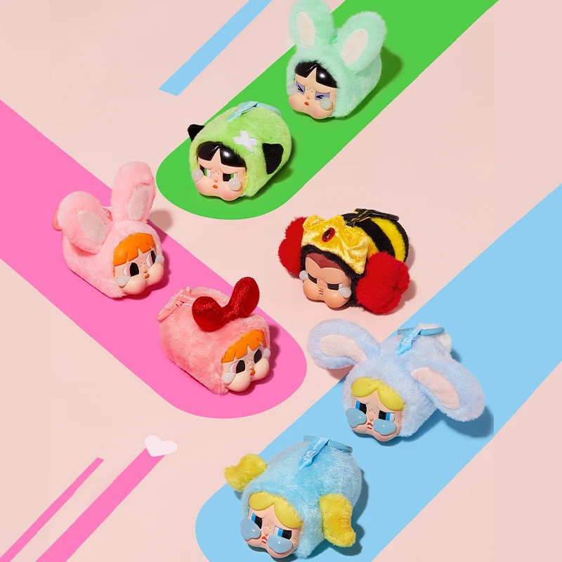 พร้อมส่ง CRYBABY × Powerpuff Girls Series Action Figures - Vinyl Face Blind Box เช็คการ์ด ยังไม่แกะซอง