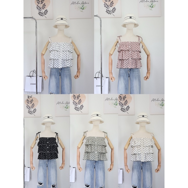 เสื้อสายเดี่ยวระบายชั้นๆ Khun studio 🍟