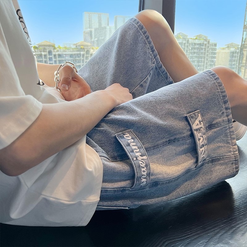 🌈กางเกงยีนส์ขาสั้นผู้ชาย เอวยางยืด แฟชั่นเกาหลี ใส่สบาย