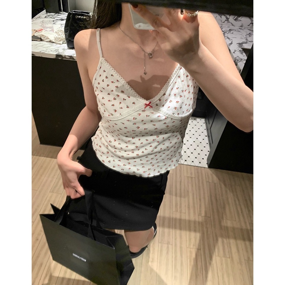 ส่งทันที Cici(J1007)ชุดSet เสื้อสายเดี่ยว+เสื้อคลุม ลายดอกไม้ มินิมอลมินิใจ ใส่แล้วได้ลุคคุณหนู ราคา ถูกที่สุด ดีลบีเคเค แกลเลอรีภาพที่ 6