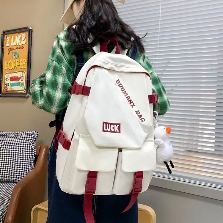 เป้สะพายหลัง กระเป๋านักเรียน ผ้าแคนวาส ลายดอกไม้ น่ารัก สําหรับผู้หญิง จุของได้เยอะ สไตล์ญี่ปุ่น - รูปที่ 2