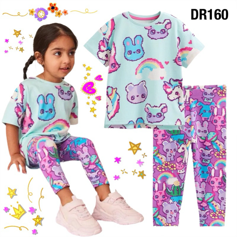 พร้อมส่งจากไทย ชุดเซ็ต Brand Malwee ชุดเสื้อยืด+กางเกงเลกกิ้ง DR160