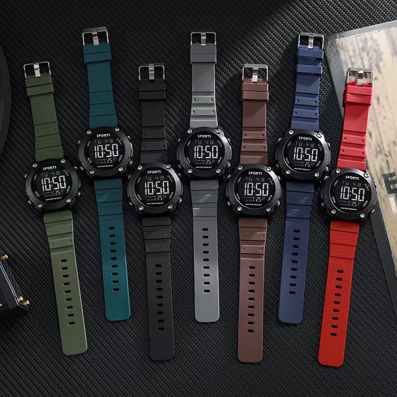 Sportwatch 1 นาฬิกาข้อมือดิจิทัล ดิจิตอลสายยาง สําหรับผู้ชาย  นาฬิกาแฟชั่นกีฬา กันน้ำจับเวลาตั้งปลุกได้ ส่งจากกทมด่วน