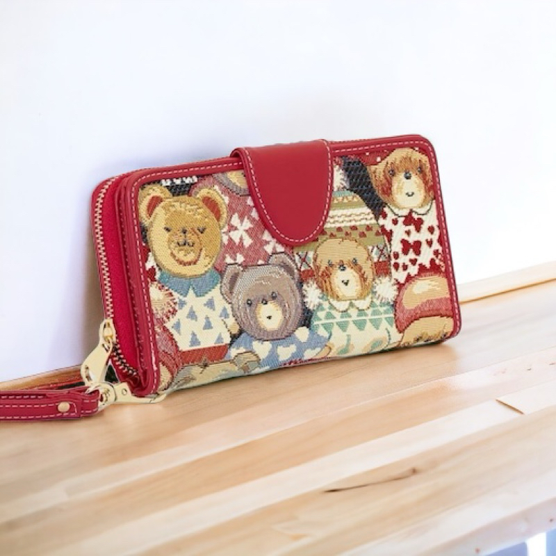 Henneybear HW-002 กระเป๋าสตางค์ใบยาวทรงสวย สีสวย ใส่ของได้เยอะ