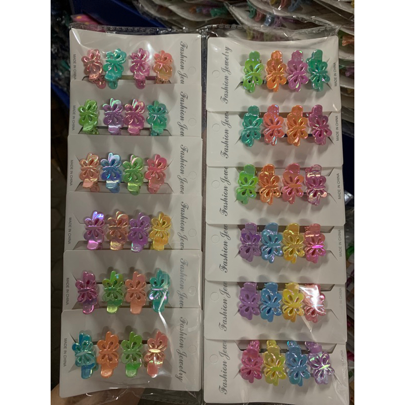 12 แผงกิ๊ฟติดผมขนาด3cm.สีสันสวยงามราคาส่ง A0124 - รูปที่ 4