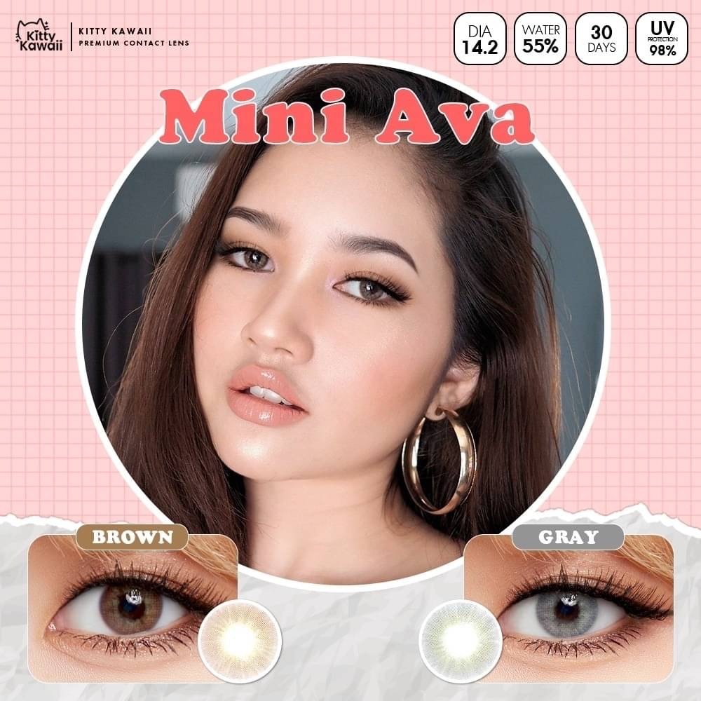 🔥คอนแทคเลนส์✨ขนาดมินิ✨Brown / Gray ✨Mini ava (Kitty kawaii)