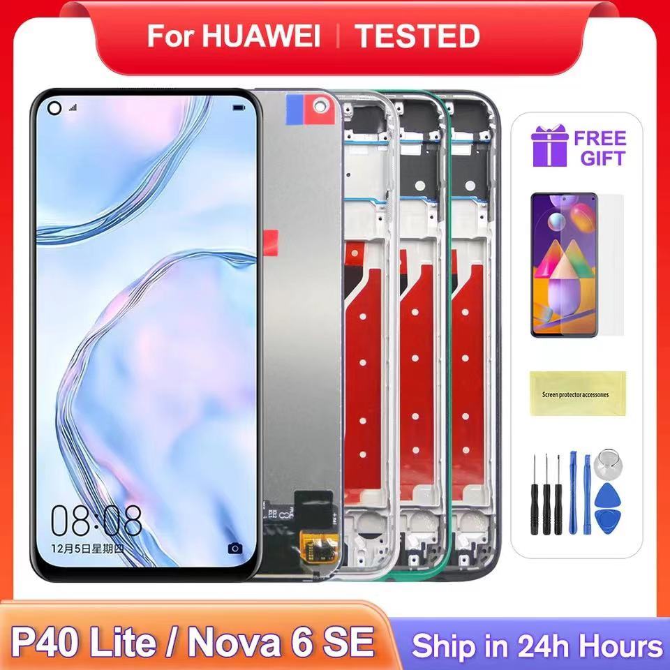 สำหรับ Huawei nova6 สมัชชาหน้าจอเดิมพร้อมกรอบ nova6se โทรศัพท์มือถือหน้าจอภายในและภายนอกจอแสดงผล 5G / 4G รุ่น