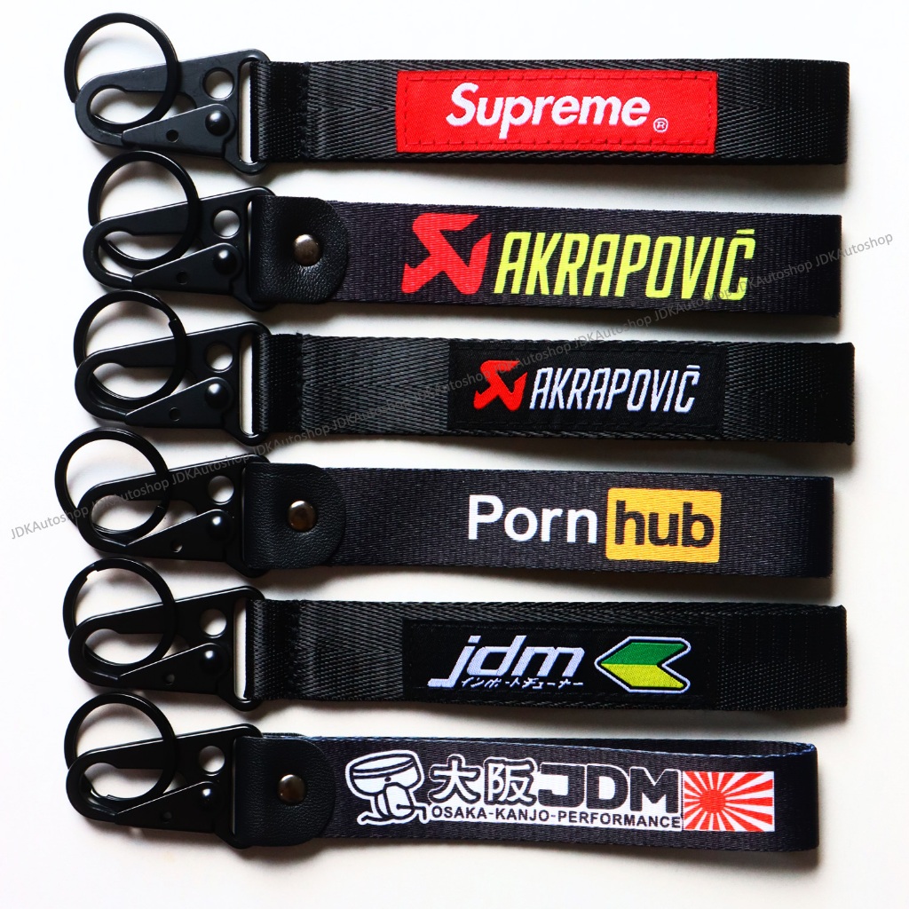 พร้อมส่งจากไทย พวงกุญแจผ้าซิ่ง พวงกุญแจ งานสกรีน สไตล์ JDM ญี่ปุ่น พวงกุญแจรถมอเตอร์ไซค์ V.25
