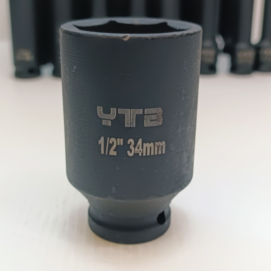 ลูกบล็อกยาว บล็อกลม 1/2"(4หุน) เบอร์ 34 มม. สำหรับ บล็อกลม บล็อกแบต บล็อกไฟฟ้า (IMPACT SOCKET)