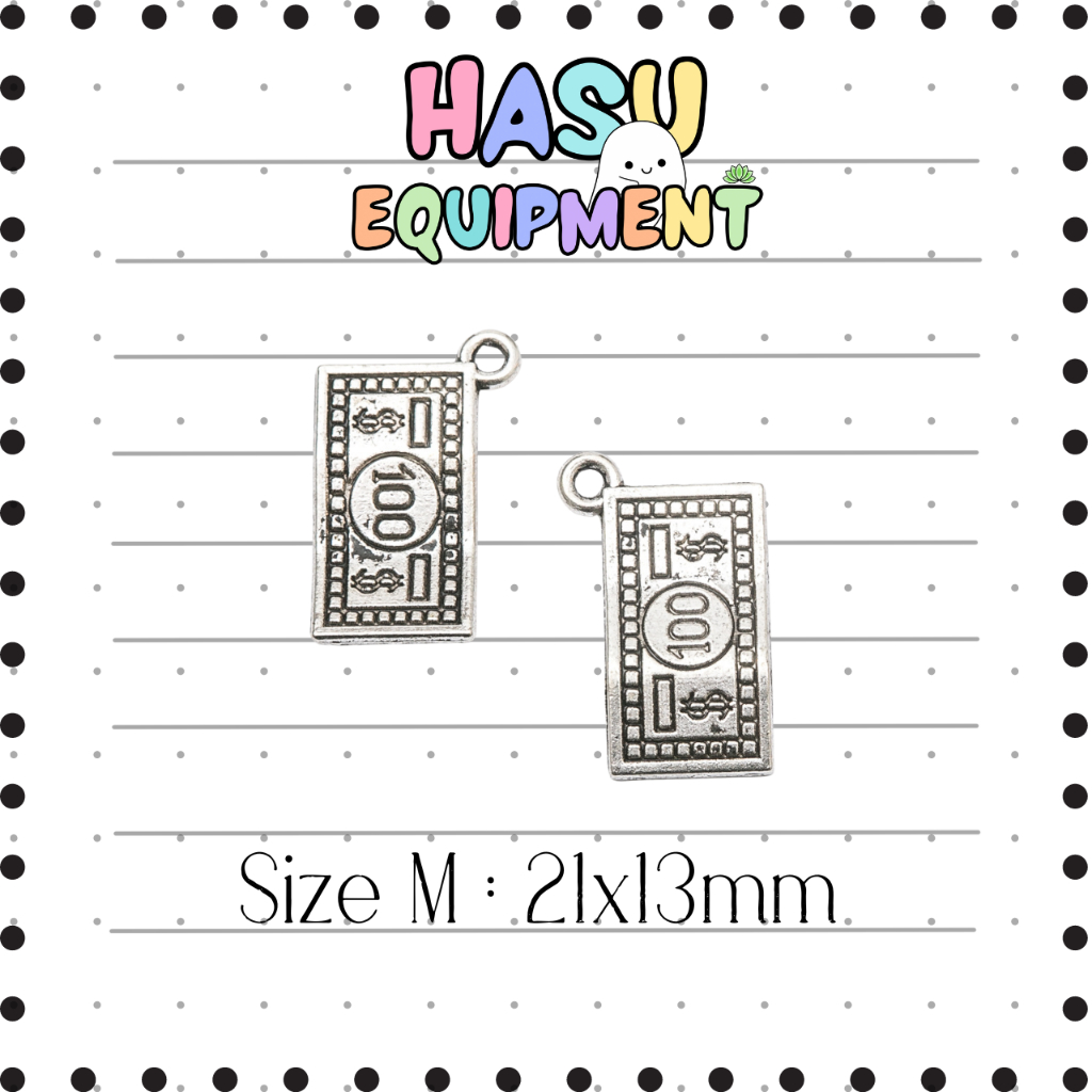 100Dollar Charm -Silver จี้น่ารัก อะไหล่เครื่องประดับ จี้สร้อยคอ จี้ต่างหู จี้กำไล Hasuequipment