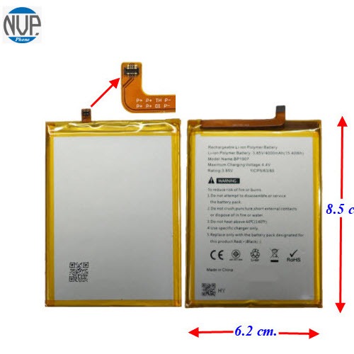 แบตเตอรี่ True S1,S1A (BP1907) 6.2x8.5 cm. 4000 mAh.