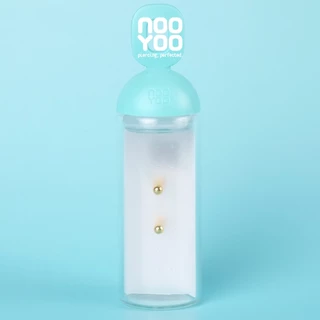 NooYoo ต่างหูสำหรับผิวแพ้ง่าย Ball 3 และ 4 mm Surgical Steel (สีขาว/สีทอง)