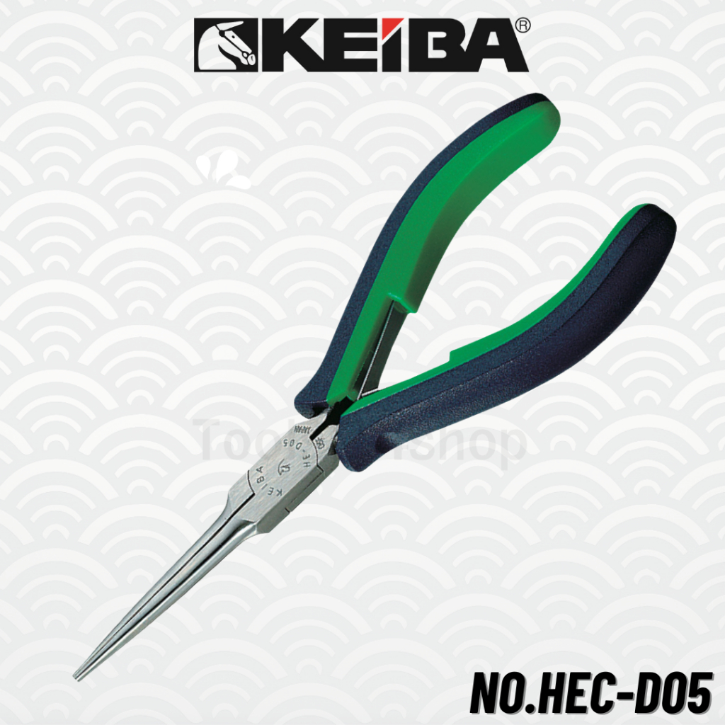 KEIBA คีมด้ามหนา 2 สี ปากแหลมยาวมินิ ขนาด 150mm. No.HEC-D05