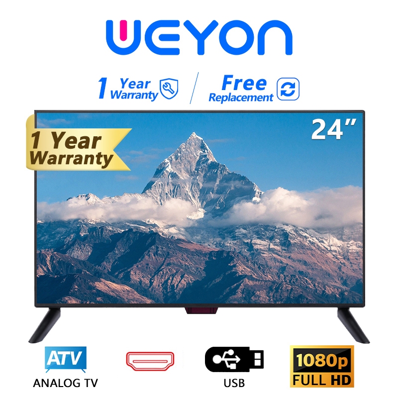 WEYON ทีวียอดนิยม 24นิ้ว มัลติฟังก์ชั่ HD Ready LED TV (รุ่น W24 ทีวีจอแบน) 24'' โทรทัศน์ ทีวี