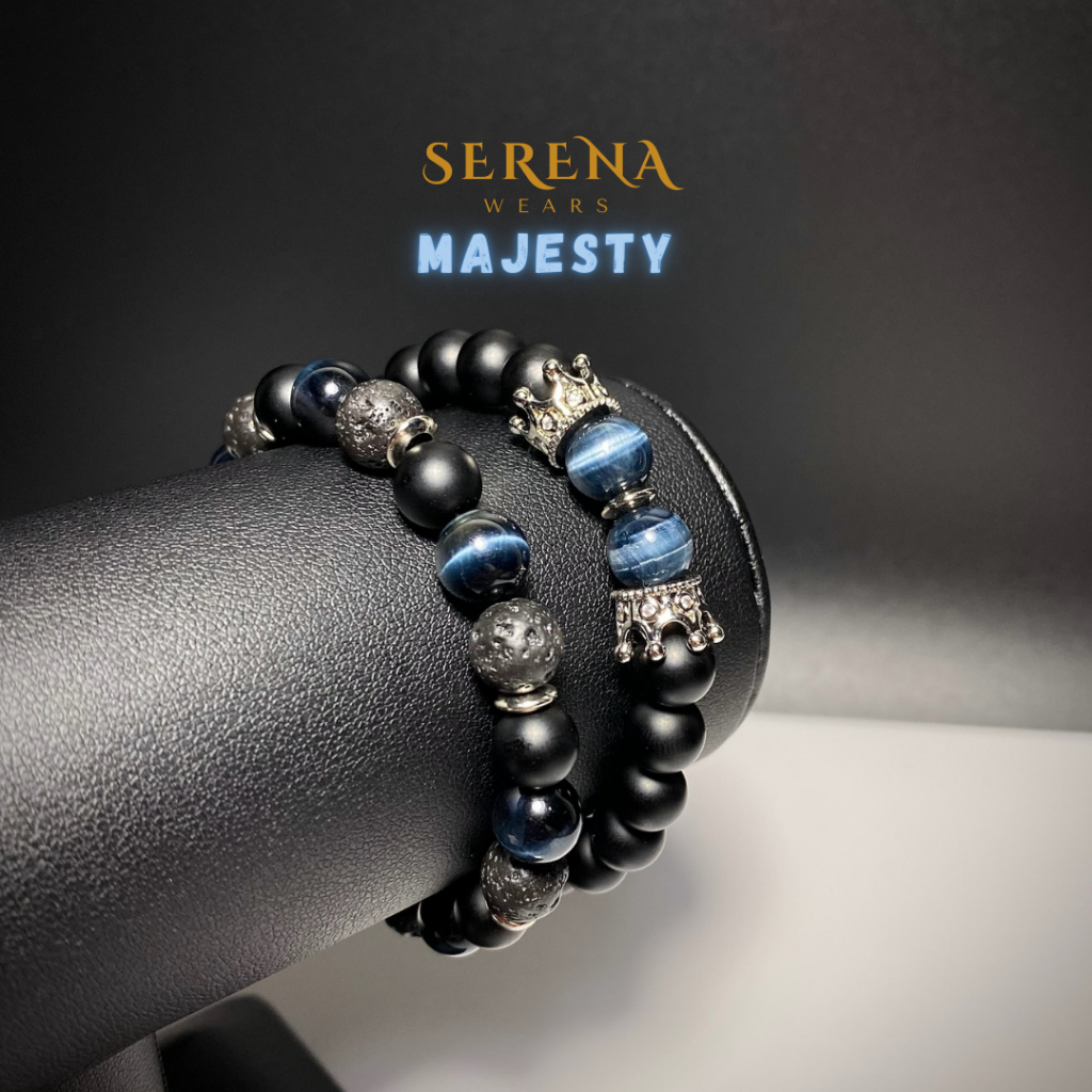 SERENA x MAJESTY 👑 กำไลหินแท้ Blue Tiger's Eye / Black Onyx 8mm