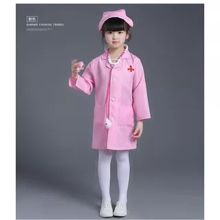 ชุดคอสเพลย์พยาบาล ชุดหมอ สีขาว สําหรับเด็กผู้ชาย และเด็กผู้หญิง