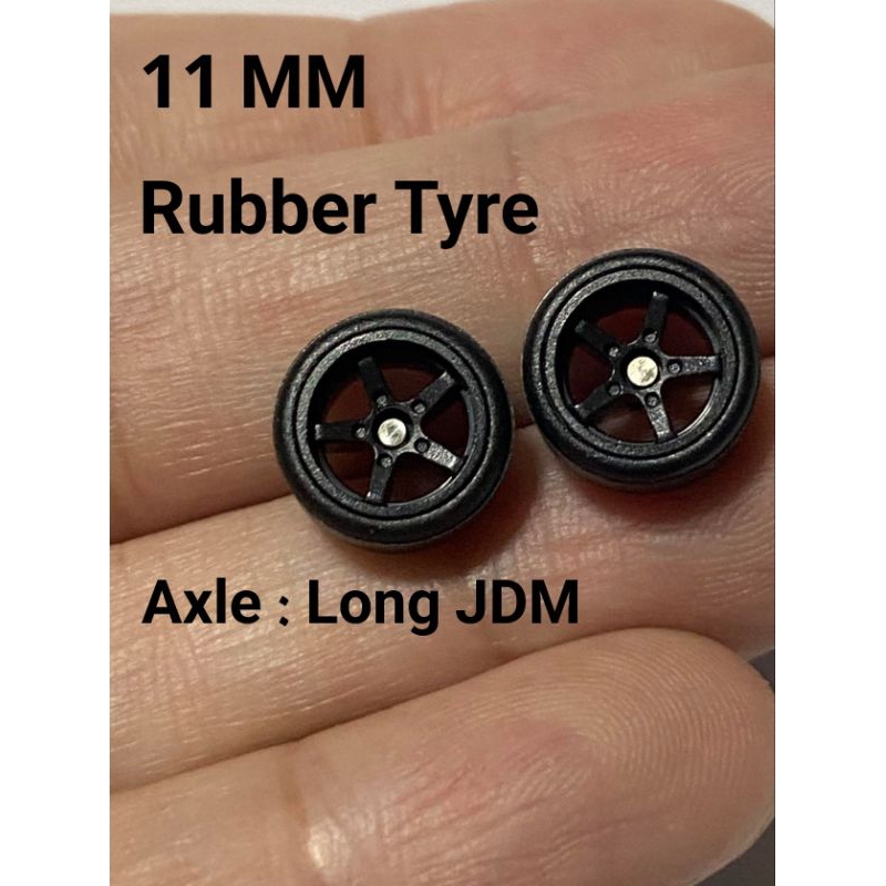 Hot Wheels Rubber wheel 5 Spoke Black color ใส่รถ ขนาด 1:64