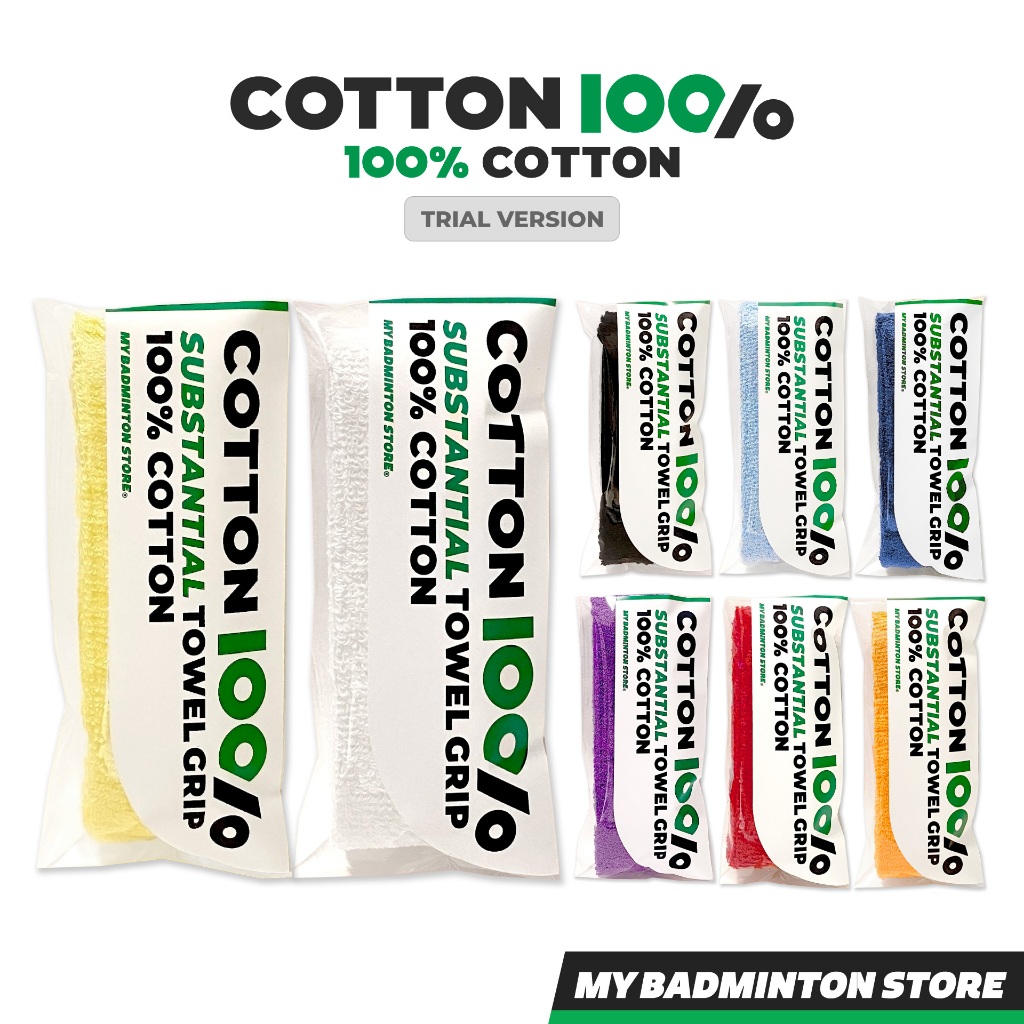 กริปผ้าพันด้าม MY BADMINTON รุ่น COTTON100 [Trial Ver.] ผ้า Cotton 100% ไม่มีไมโครไฟเบอร์ผสม