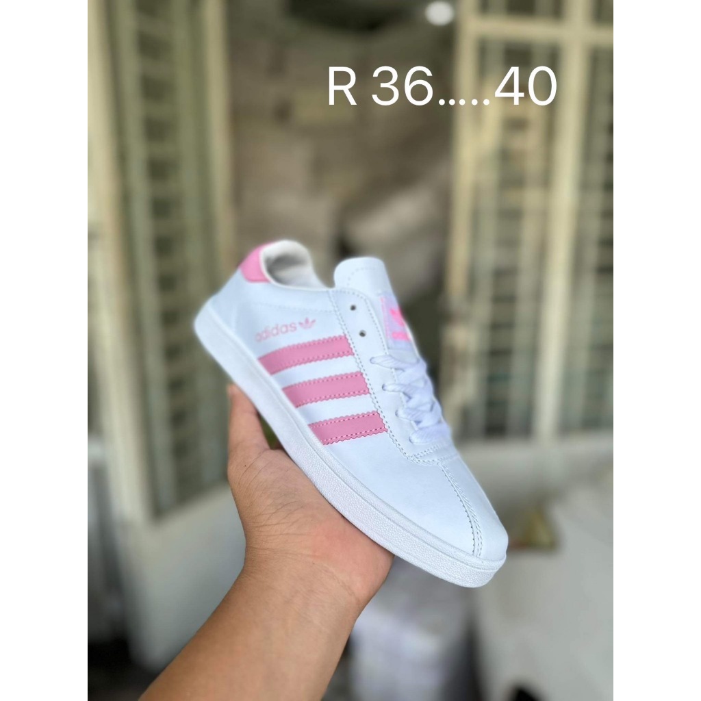 รองเท้าผ้าใบหนัง ใส่ได้ทั้งชายและหญิง (รับประกันสินค้าตรงปก) ไซส์.36-45 มี 6 สี V38B100 - รูปที่ 2