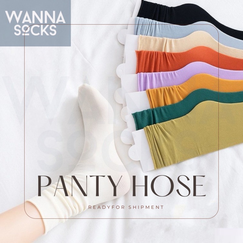ส่งจากไทย!! ถุงเท้าสไตล์ญี่ปุ่น PANTY HOSE ผ้าบาง ระบายอากาศได้ดี ข้อกลาง สีพื้น ถุงเท้าแฟชั่น A51