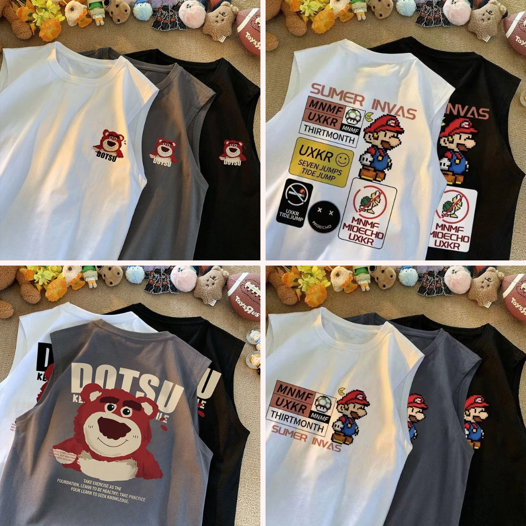 ฉ88-ฉ93 พร้อมส่ง เสื้อกล้าม เสื้อแขนกุดลายการ์ตูน