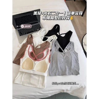 เสื้อกล้ามแขนกุด เข้ารูป เข้ากับทุกการแต่งกายแฟชั่นเปิดหลังสุดเซ็กซี่ สีพื่น สำหรับผู้หญิง V145