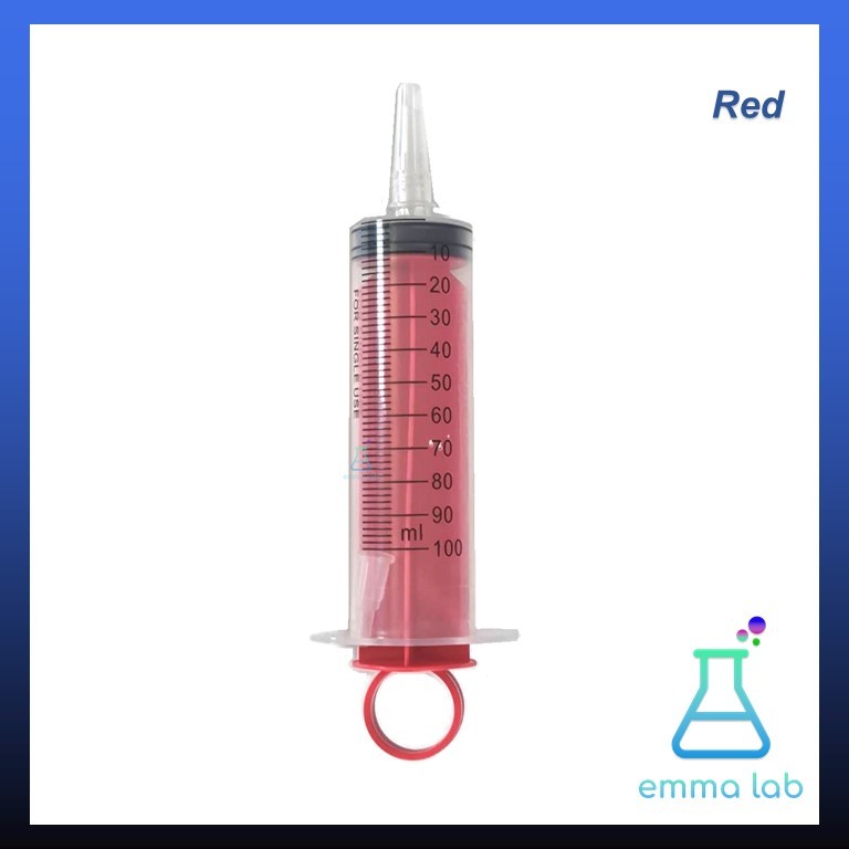 ไซริ้งค์ พลาสติก Large Disposable Plastic Syringe แบบไม่มีเข็ม กระบอกสูญญากาศ ขนาดใหญ่ 100ml มี 5 สีให้เลือก
