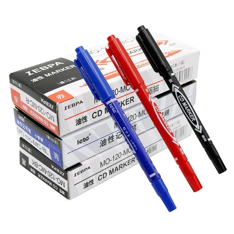 ปากกาเขียนซองไปรษณีย์ แผ่นซีดี กันน้ำ มาร์คเกอร์ 2 หัว ปากกาMarker มาร์กเกอร์ ใช้เขียนกระดาษ มาร์คเกอร์ปากกา