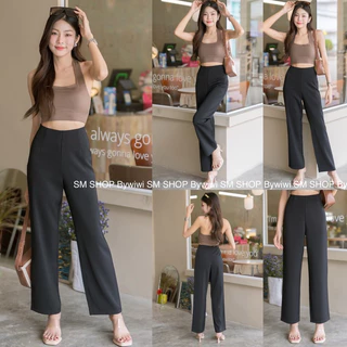 รุ่น S4 ขากระบอกใหญ่ เอวสูง ขอบเรียบ S - 2XL มีเก็บเงินปลายทาง📦