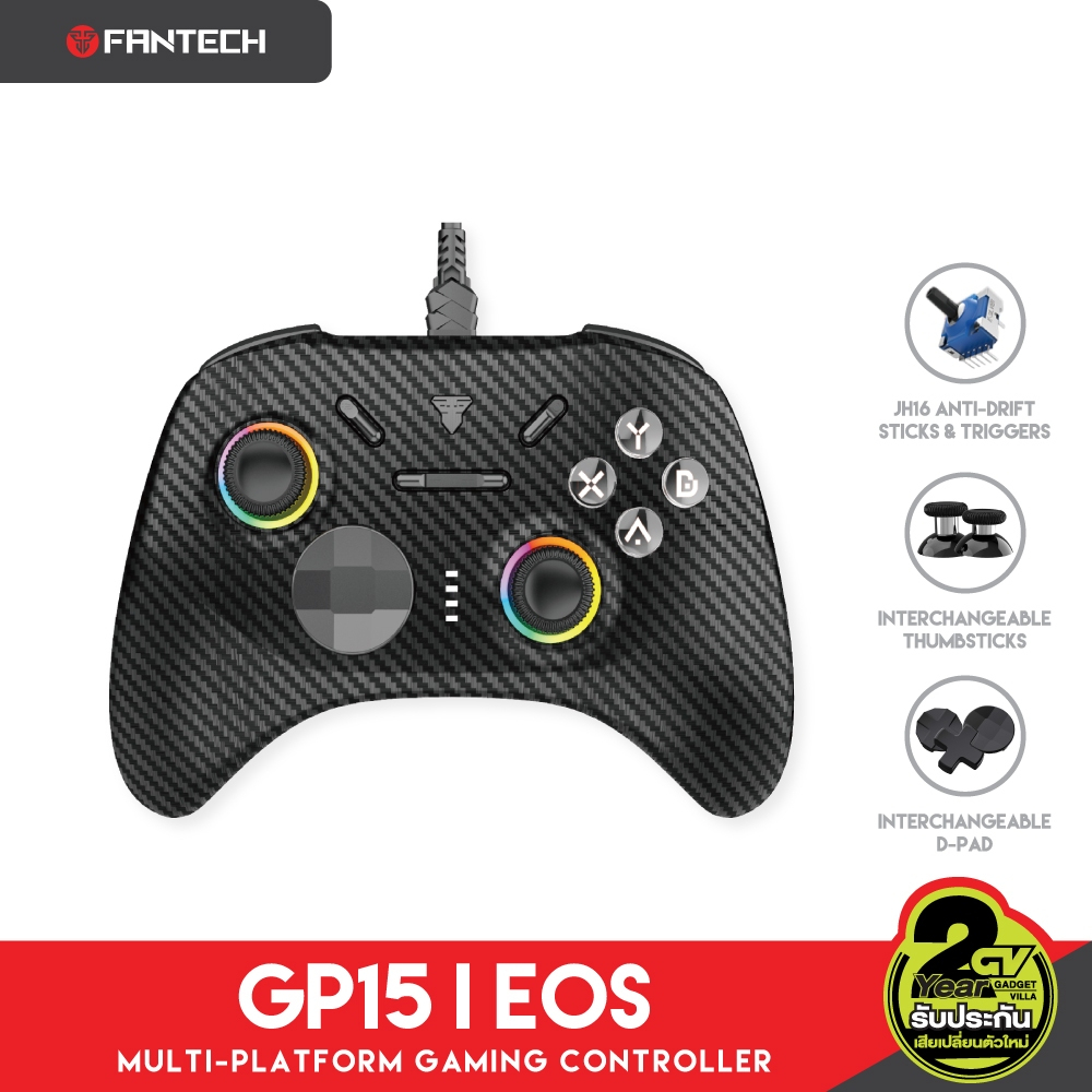 FANTECH GP15 จอยเกมมิ่ง wired gaming controlle ปรับระดับได้ 3 โหมด รองรับ PC, PS3,  Android, IOS https://wayoza.com