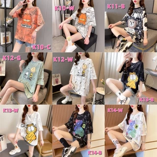⭐️โครตฮิต⭐️ เสื้อพิมพ์ลายการ์ตูน ผ้ากีฬา Oversize อก 42 ยาว 29 พิมพ์ทั้งตัว ผ้าไมโครหรือผ้ากีฬา
