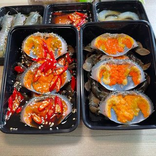 (วันที่ได้รับสินค้าแจ้งในแชท) ส่งฟรี✅ เซ็ตส่งฟรีปูไข่ดองไซส์จิ๋ว6ตัว กุ้ง กั้ง แซลมอน