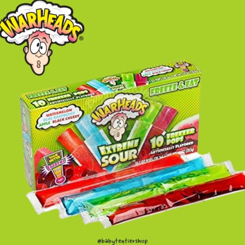 พร้อมส่ง🛵 ขนมWarheads Extreme Sour Freezer Pops Freeze and Eat 10 Pops นำเข้าจากUSA🇺🇸⭐️