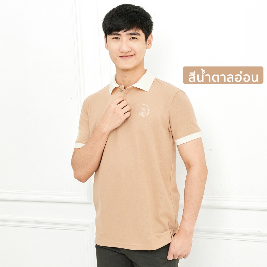 TOMMY BROWN เสื้อโปโลผู้ชาย Polo Shirt รุ่น Simply ทรง Regular ลายปักหมี — صورة 6