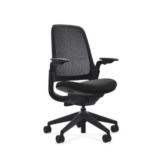 Modernform เก้าอี้เพื่อสุขภาพ Steelcase รุ่น Series1 Air ประกัน 12 ปี โครงดำ ขาดำ เบาะผ้าสีดำ