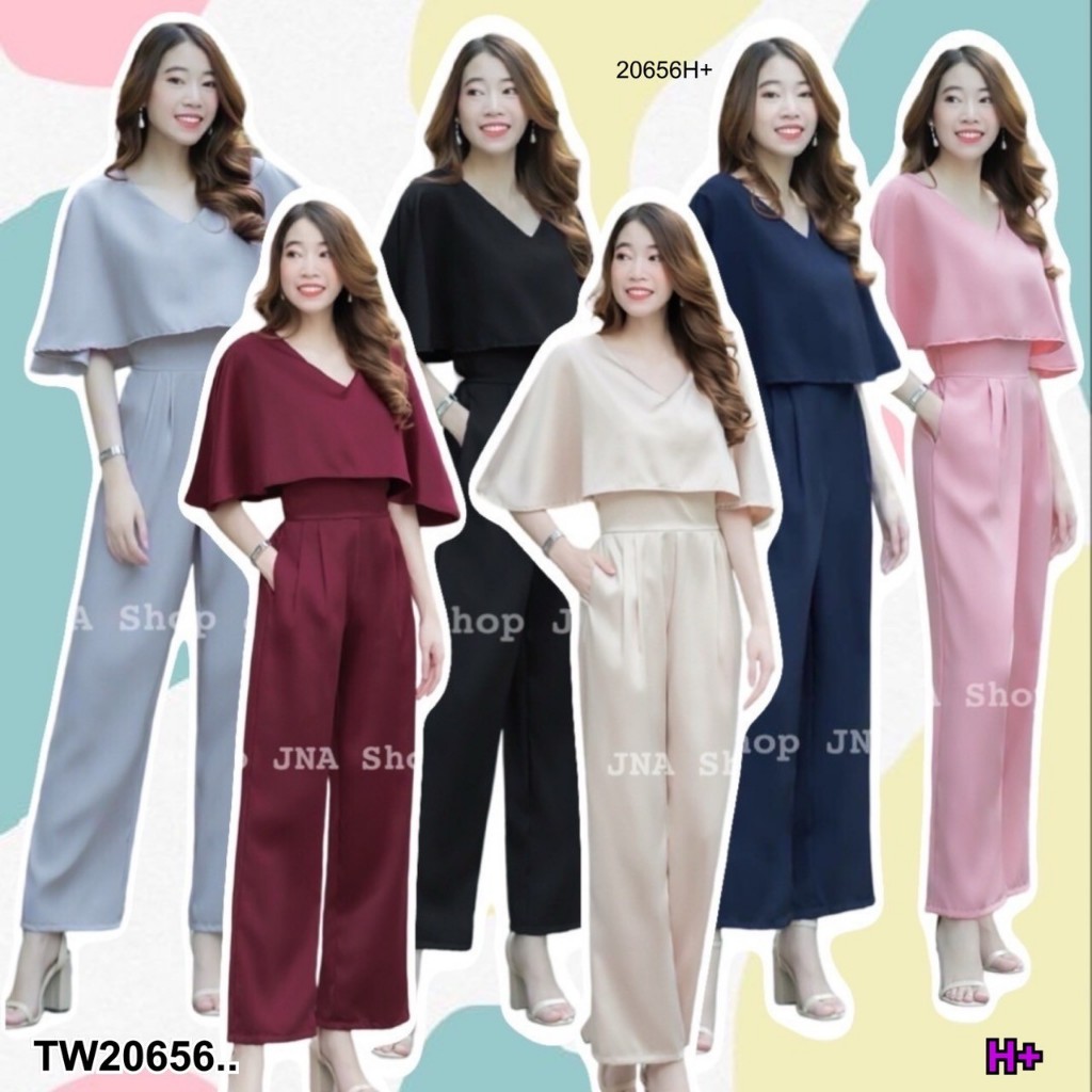 TwinsShopVip💗พร้อมส่ง TW20656 Jumpsuit จั้มปีกค้างคาว ..