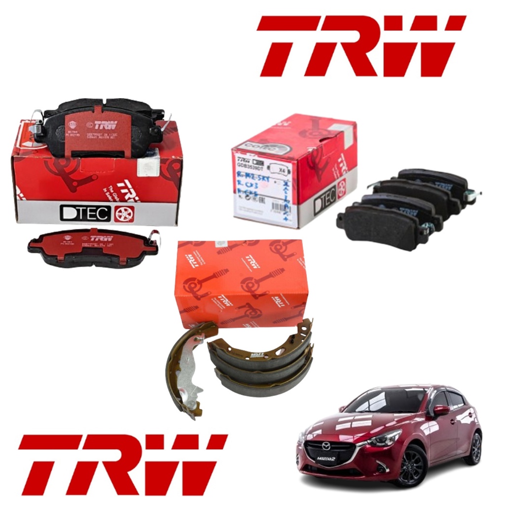 TRW ผ้าเบรคหน้า-หลัง ก้ามเบรคหลัง Mazda 2 Skyactiv (DJ DL) 1.3 / 1.5 ปี 2015-ON