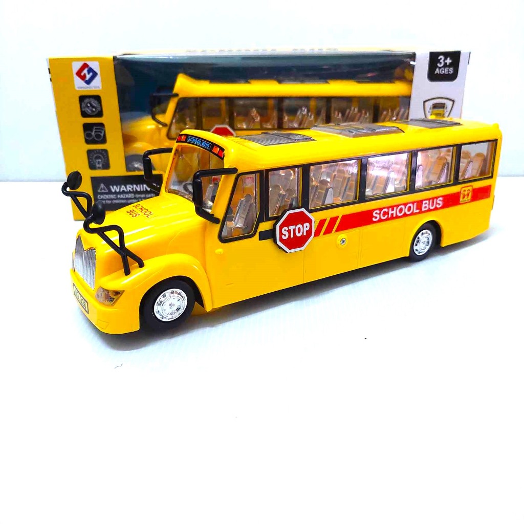 SCHOOL BUS รถบัส โรงเรียน ใส่ถ่าน 2เอ 3 ก้อน ชนถอย มีเสียง มีไฟ ตรงปก พร้อมส่ง จากไทย จัดส่งเร็ว Q26