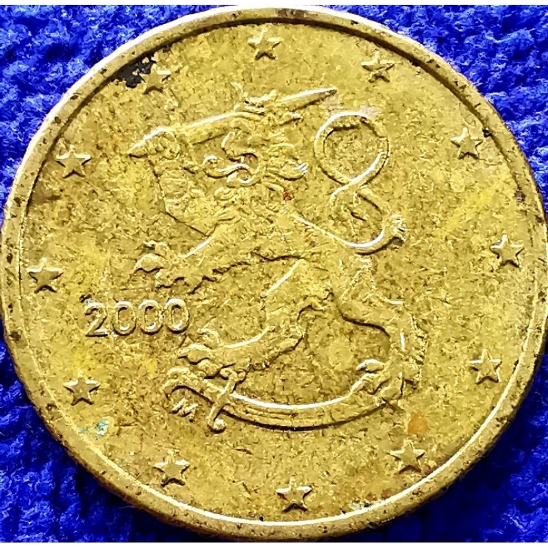 เหรียญ​ยูโร​ ฟินแลนด์ Finland, 50 Euro​Cent, ใช้แล้ว, #4271E