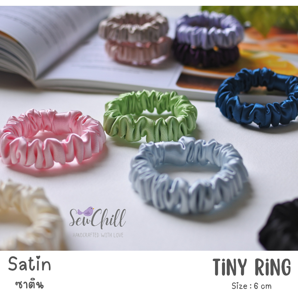 ยางรัดผมโดนัท ผ้าซาติน/Satin Scrunchies/รุ่น Tiny Ring