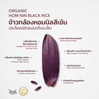 ไร่รื่นรมย์ ข้าวหอมนิลอินทรีย์ 1 (Kg.) Organic Hom Nin Black Rice (pack)