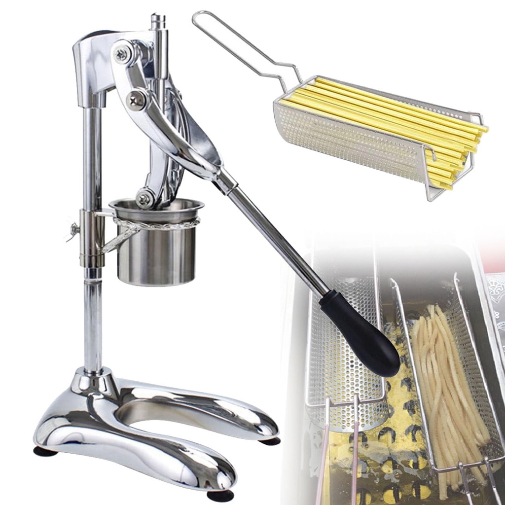 เครื่องกดเฟรนช์ฟรายส์30ซม. เครื่องกดเฟรนช์ฟรายส์ Manual Long French Fries Maker พร้อมตะกร้าทอด