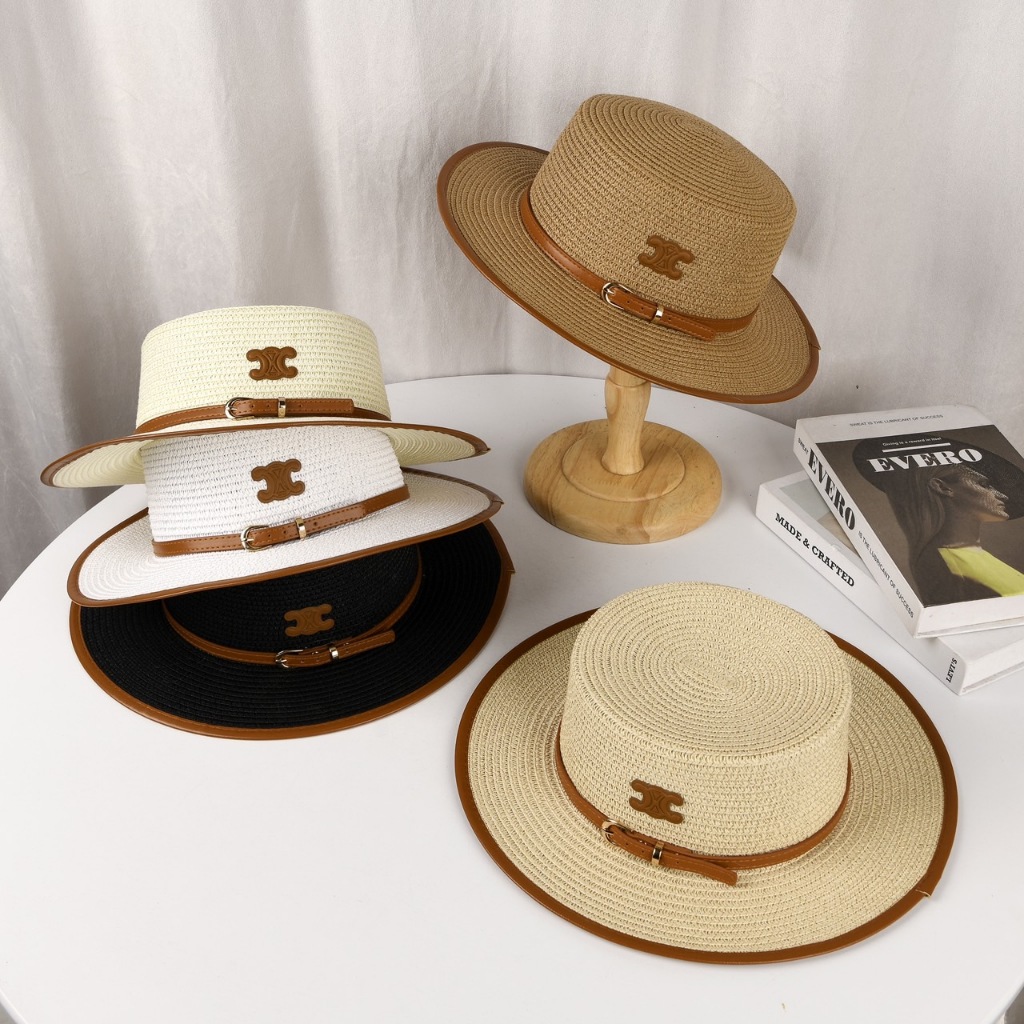 Super Value 🇹🇭 หมวกสานคัพเค้ก แต่งเข็มขัด หมวกสานผู้หญิง หรูหรา แฟชั่นฤดูร้อน สไตล์เกาหลี รุ่นA777 ส