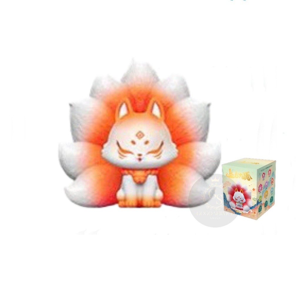 โมเดล จิ้งจอกเก้าหาง Ancient Nine Tails Fox Lucky Fortune Blind Box สีส้ม