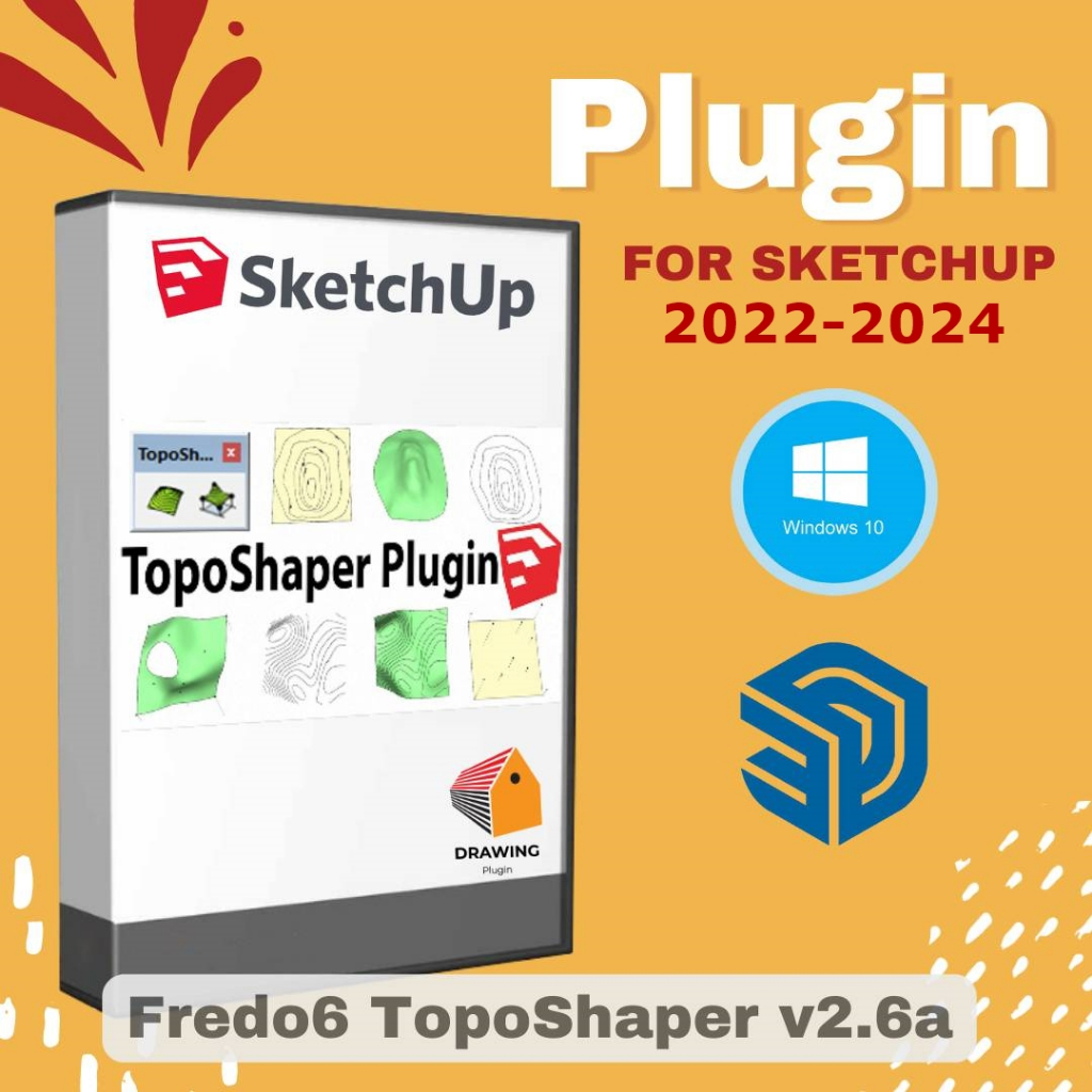 Fredo6 TopoShaper v2.6a ( ปลั๊กอินสร้างภูมิประเทศ / Contours ) 2022-2024