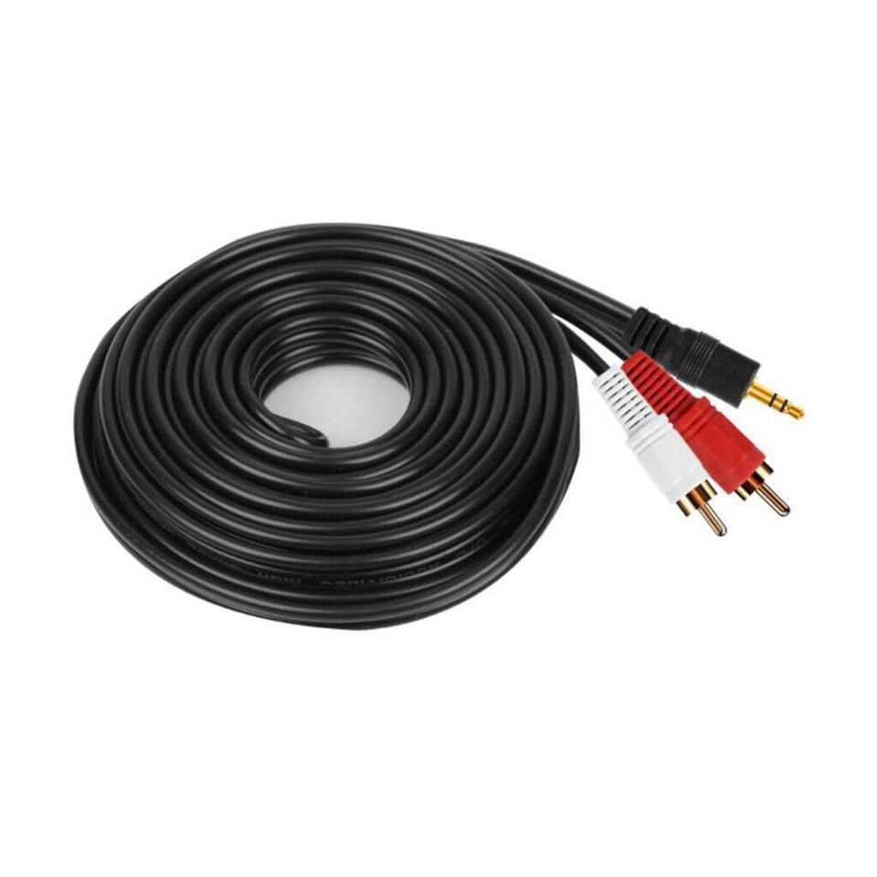 สาย Aux to RCA 1 ออก 2 Cable (สีขาว/แดง) สายสัญญาณเสียง ความยาว 1.5เมตร 3เมตร 5เมตร 10เมตร 15เมตร 20เมตร