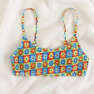 ชุดว่ายน้ำผู้หญิง บิกินี่ด้านบน bikini ลาย ดอกไม้ สีต่างๆ ความยืดหยุ่นที่ดีและเนื้อผ้าที่สบาย#00305