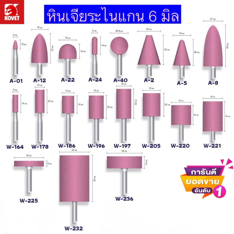 หินเจียระไน ชมพู แกน 6 มม. ดอกเจียร อมยิ้ม เจียระไน ชิ้นงาน แม่พิมพ์